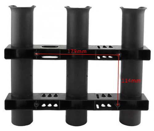 黑色三连筒鱼竿座