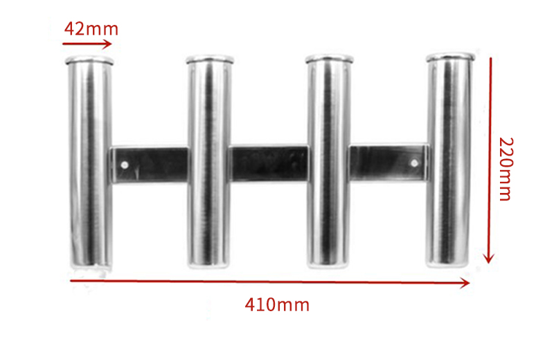 不锈钢连筒鱼竿座四联